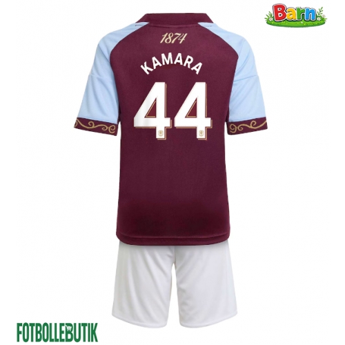 Aston Villa Boubacar Kamara #44 Hemmaställ Barn 2025-26 Kortärmad (+ Korta byxor)